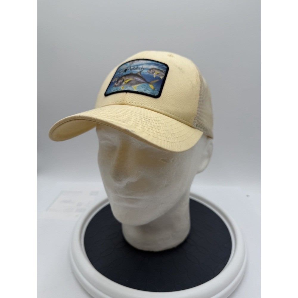 Reel Addicts Fishing Hat Richardson 115 MD/LG Trucker Snapback Fish Patch Tan